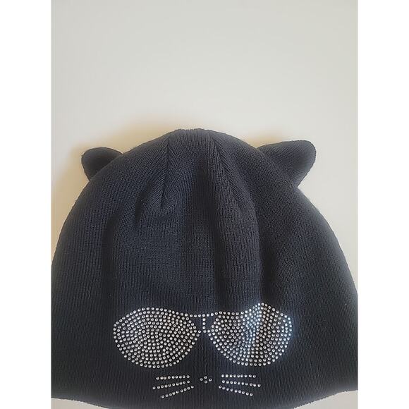 Karl Lagerfeld Paris Cool Cat Beanie Hat With Ears - Picture 3 of 9